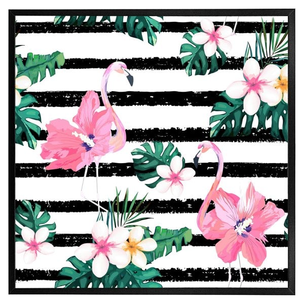 Benjamin Tate Design Floral flamingos (Picture Frame)