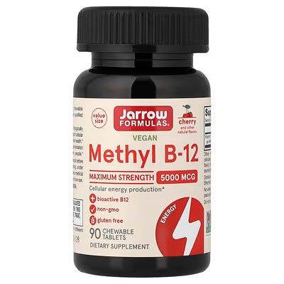 Jarrow Formulas Methyl B-12, 5000mcg (Cherry) - 90 vegan chewable tabs