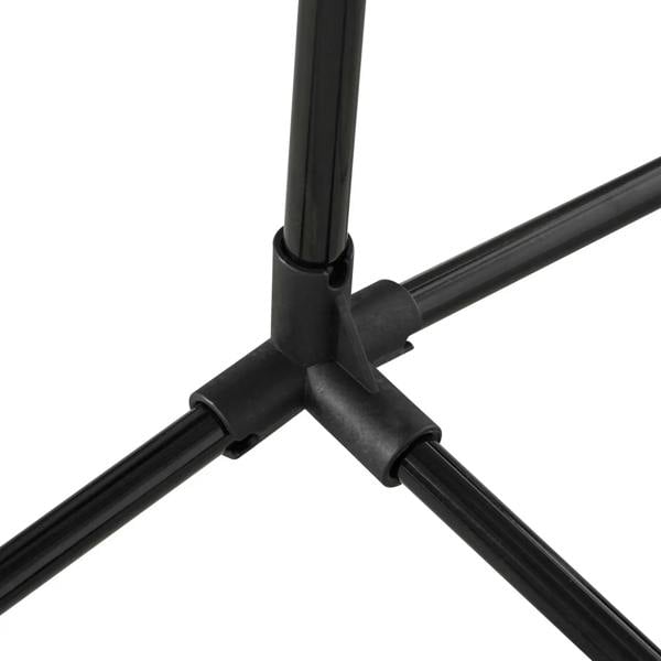 Black frame joint sleeve detail for assembling a height-adjustable badminton net