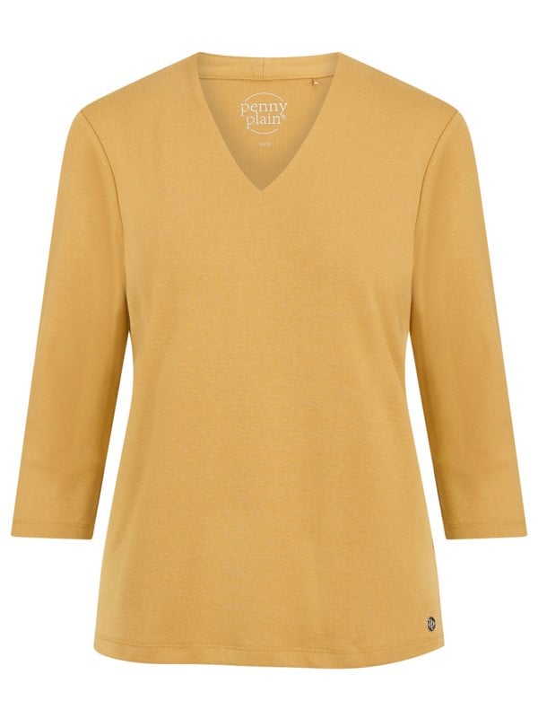 PennyPlain High Back V-neck Top - Gold