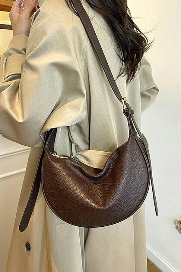 XY LONDON Crescent Shape Shoulder Bag With Crossbody Strap