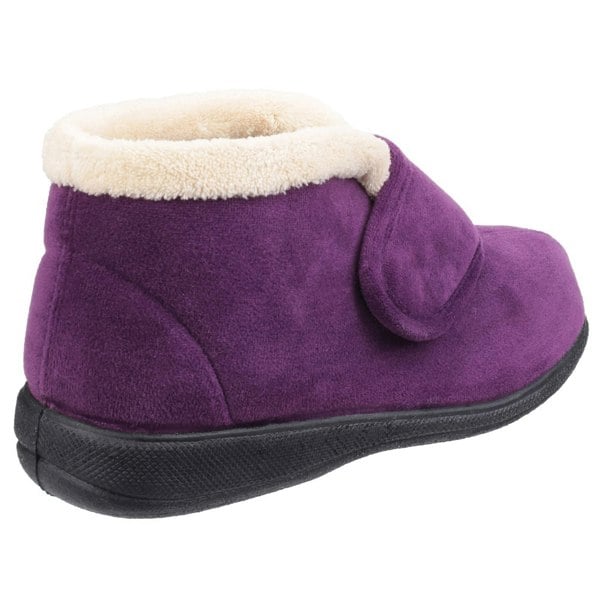 Fleet & Foster Womens/Ladies Levitt Touch Fasten Slippers - Plum