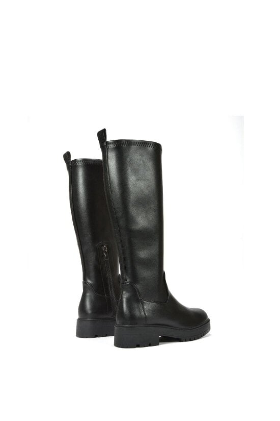 XY LONDON Chunky Sole Knee High Leg Stretch Boots