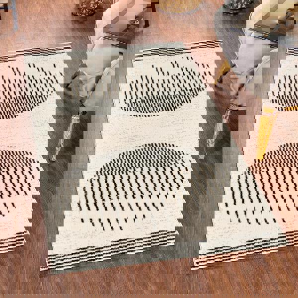 Livabliss Pisa-Geometric Black Grey Ivory Modern Rug