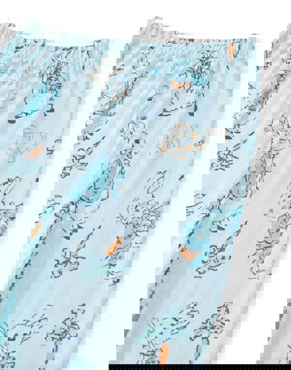 Peter Rabbit Boys Blue Front Print Top, All Over Print Bottom Long Sleeve Long Leg Pyjama Set