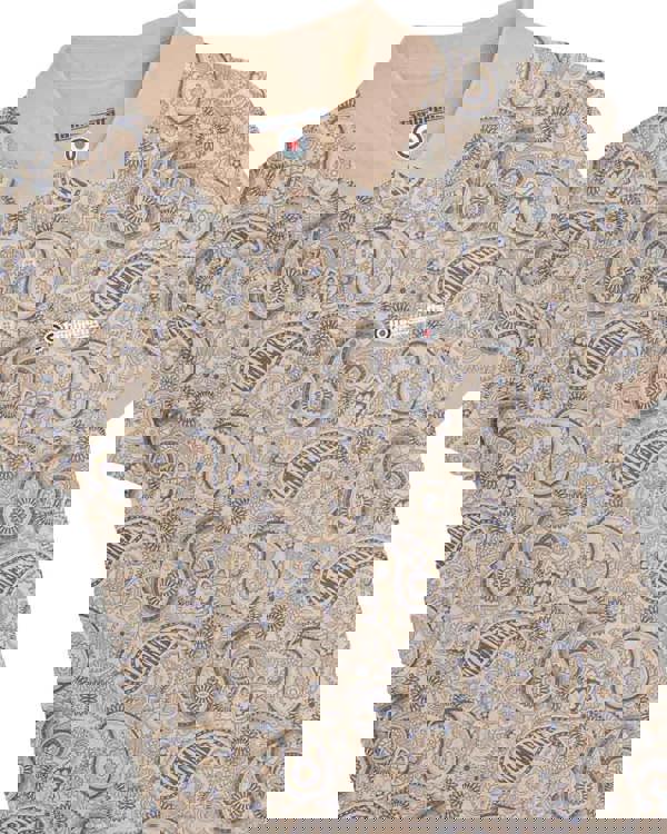 Lambretta Mens Classic Paisley Print Mod Retro Ska Casual Polo