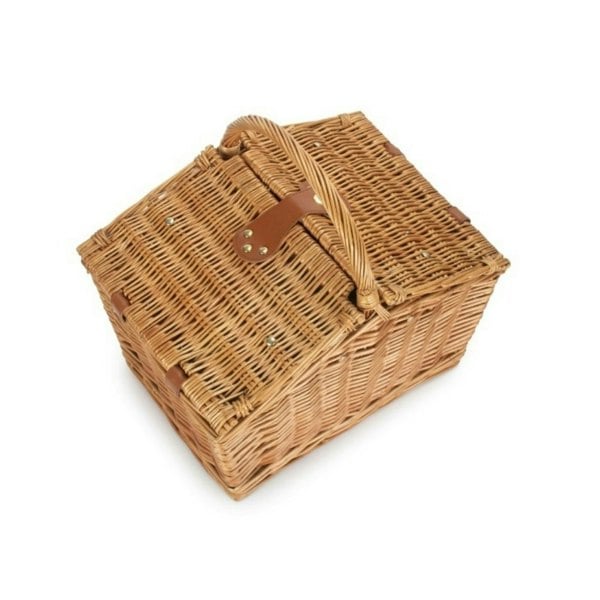 Slope-Sided Fitted Wicker Picnic Basket