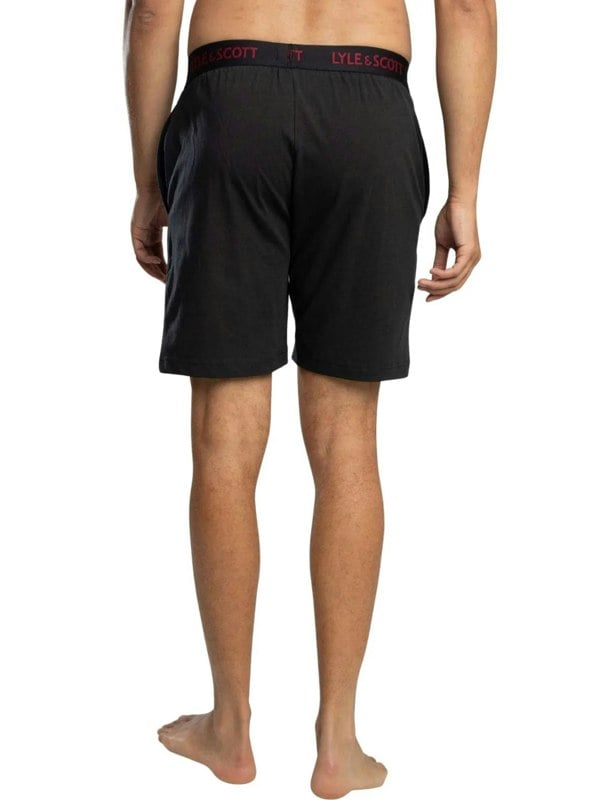 Lyle & Scott Charlie T-Shirt & Shorts Lounge Set, Burgundy/Black