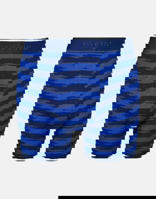 British Boxers Multipack 4 Pairs of Men's Bamboo Stretch Trunks – Fresh Navy Stripes