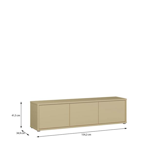Furniture To Go Alice Springs Wide TV Cabinet with 3 Doors Push-to-Open in Butter Yellow