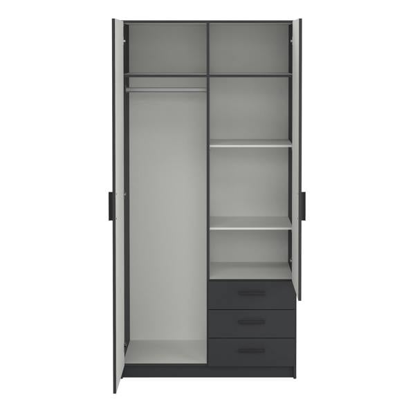 Furniture To Go Sprint Wardrobe with 2 Doors + 3 Drawers in Matt Grey