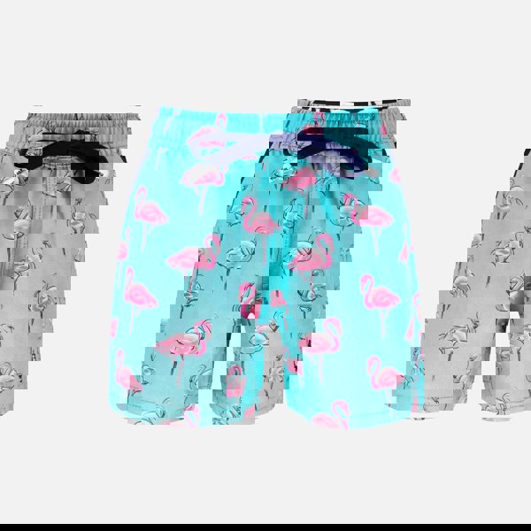 Randy Cow Matching Father & Son Flamingo Swim Shorts