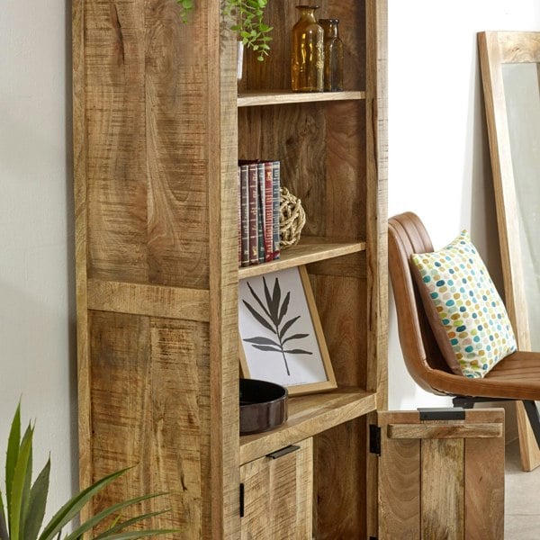 IH Design Valor Mango Wooden Bookcase With 2 Doors