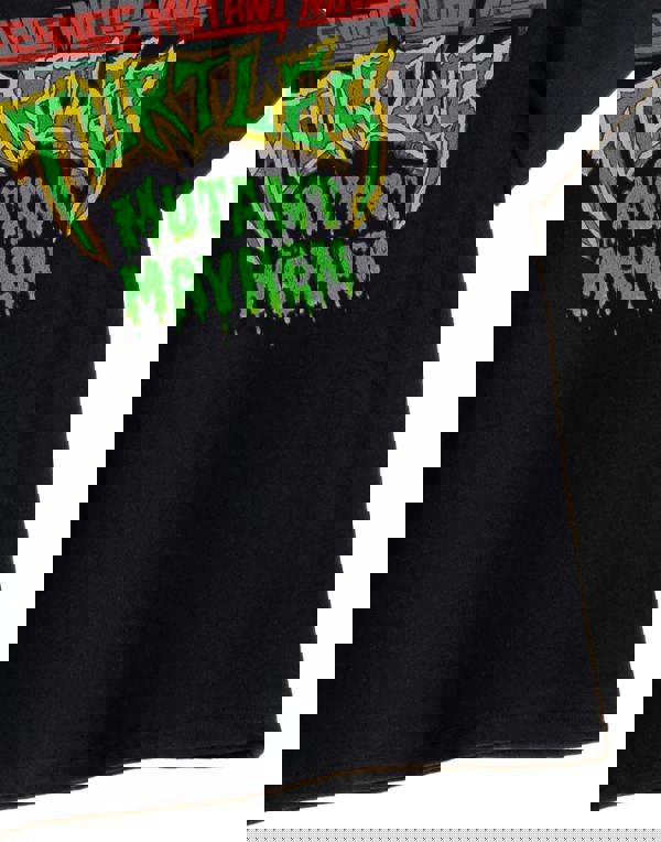 Teenage Mutant Ninja Turtles Boys Black Mutant Mayhem Logo Short Sleeved T-Shirt