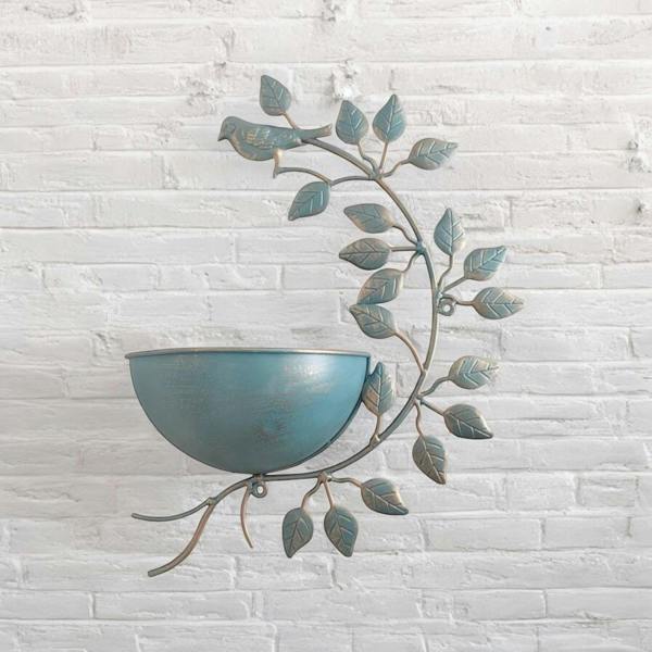 42CM BLUE METAL GARDEN PLANTER