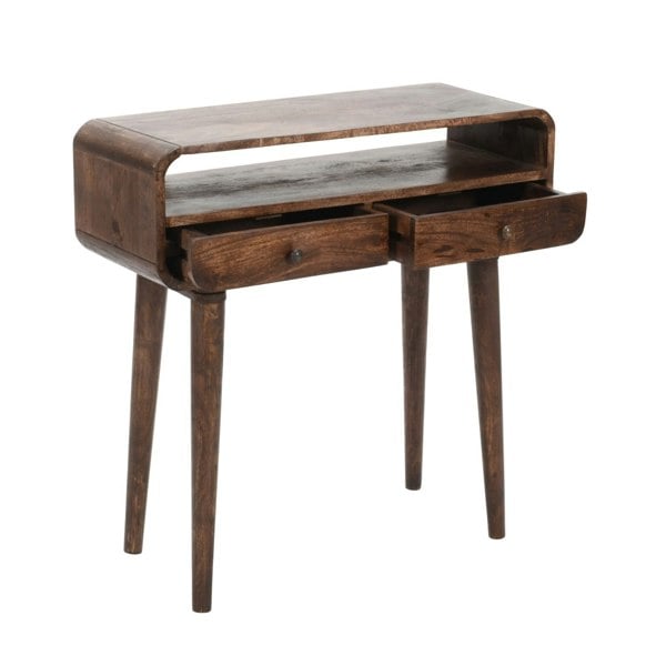 IH Design Winnie Dark Mango Wood Console Table with 2 Drawers