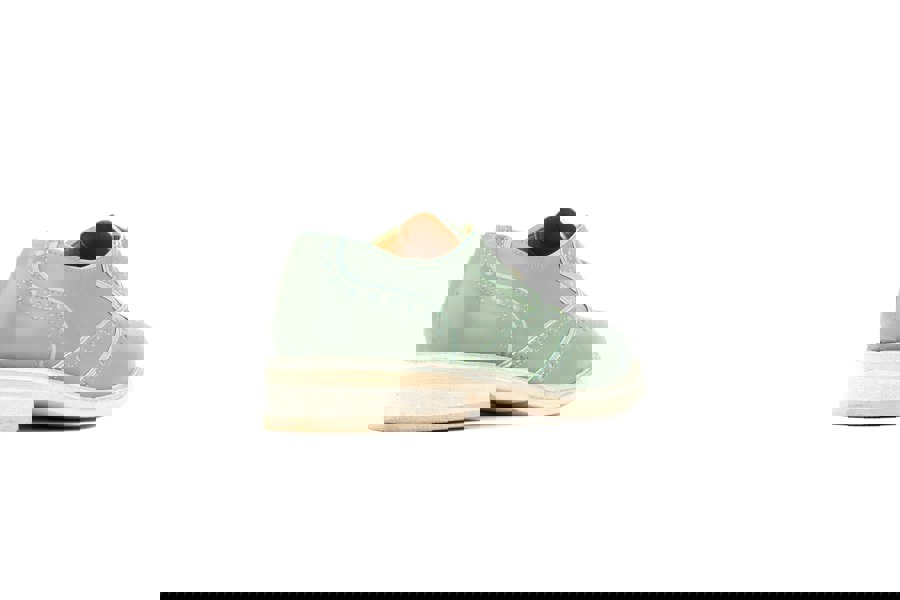 Embassy London Brick Lane - Green - Women's contrast leather lace-up brogue