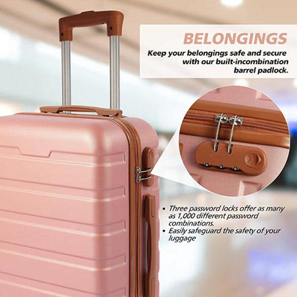Leaper 20" ABS Carry-On Luggage with Removable Wheels & TSA Lock