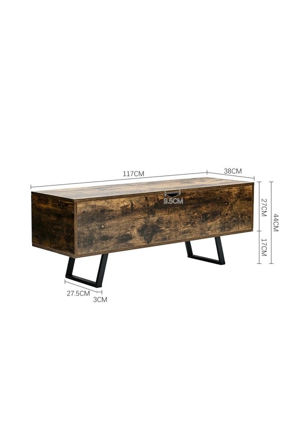 Living and Home Industrial Wooden Flip Top Storage Bench