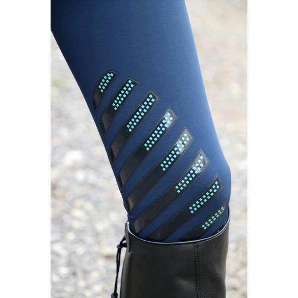 HyFASHION Childrens/Kids Mizs Beatrice Silicone Breeches - Navy/Peppermint Green - 