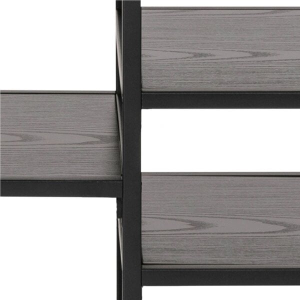 Wyld Haus El Paso Black Metal Open TV Unit 3 Black Shelves
