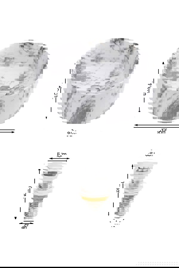 Living and Home Round Marble Vessel Bathroom Sink