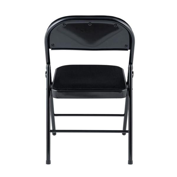 A.Unique Home Premium Metal Velvet Folding Chair - (1 x Chair - Black)