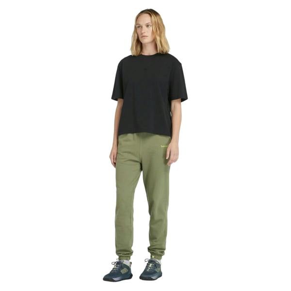 Timberland Womens/Ladies Crew Neck Relaxed Fit Crop T-Shirt - Black - 