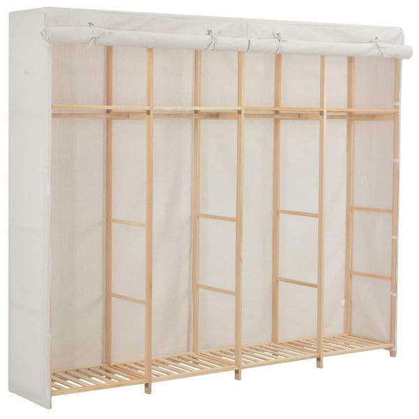 Berkfield Wardrobe White 200x40x170 cm Fabric