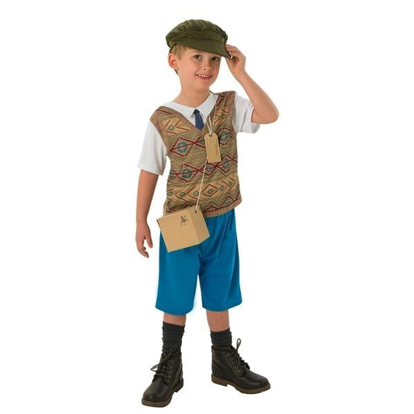 Bristol Novelty Boys Evacuee Costume - Brown/Blue/White - 