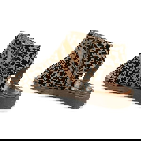 Blowfish Malibu Denver - Women's Brown Leopard Strappy Low Wedge Sandals