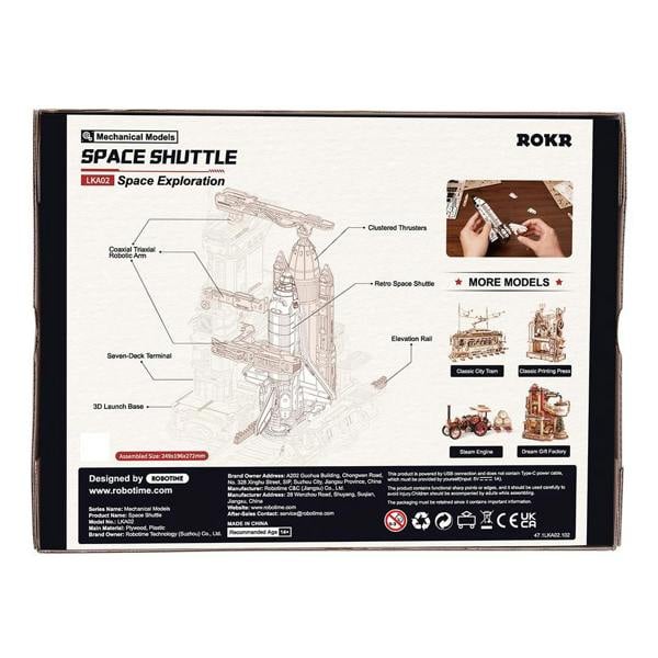 Dyzi 446 Piece Space Shuttle 3D Wooden Puzzle Model Kit