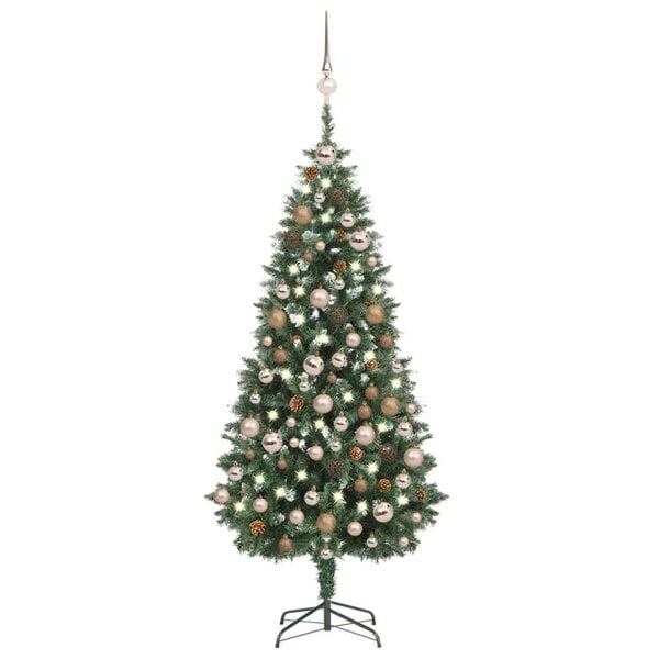 Berkfield Artificial Christmas Tree with LEDs&Ball Set&Pine Cones 180 cm