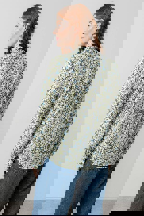 Lily & Me Rachel Organic Cotton Frill Blouse Moss