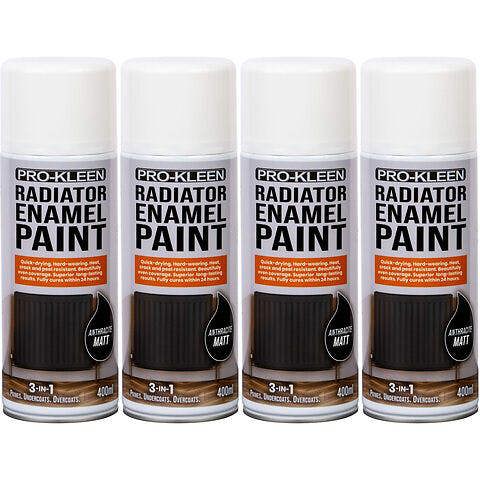 ProKleen Anthracite Matt Radiator Enamel Paint 400ml x4