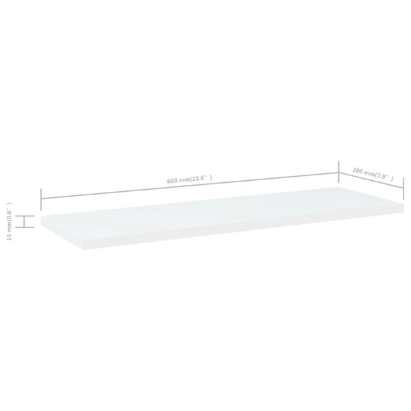 Berkfield Bookshelf Boards 4 pcs White 60x20x1.5 cm Engineered Wood