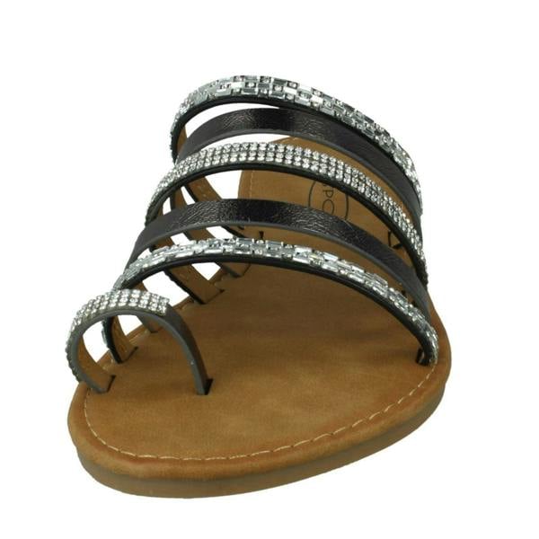 Spot On Ladies Spot On Flat Strappy Sandals F00262