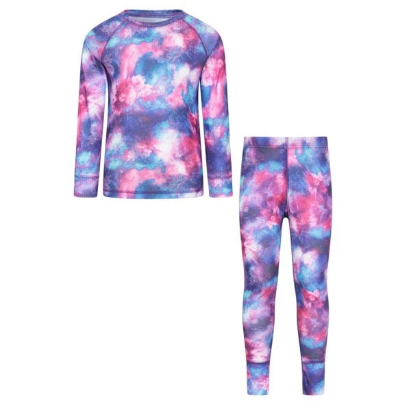 Mountain Warehouse Childrens/Kids Talus Galaxy Base Layer Set - Dark Purple