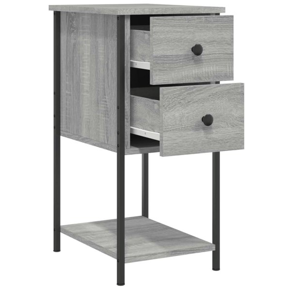 Berkfield Bedside Cabinets 2 pcs Grey Sonoma 32x42x70 cm Engineered Wood