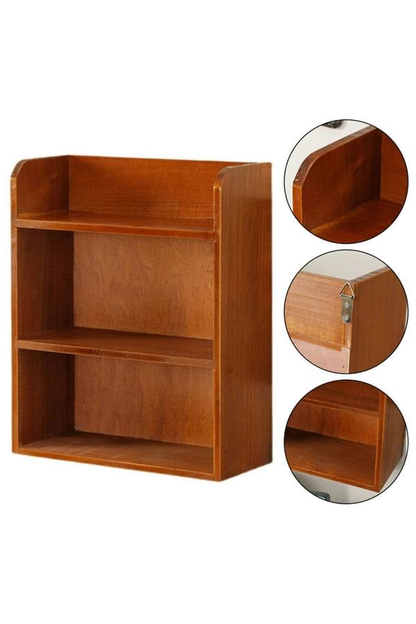 SHEONLY 3-Tier Retro Tabletop Wooden Storage Rack