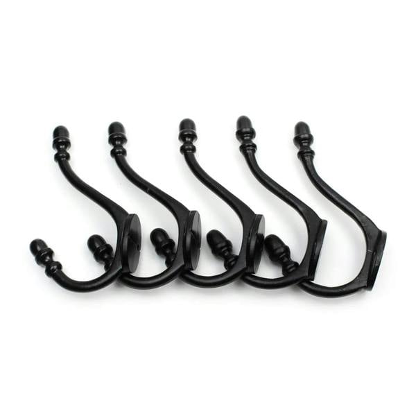 Antique Cast Iron Acorn Design Coat Hook In Epoxy Black Finish 130mm - Pack of 5