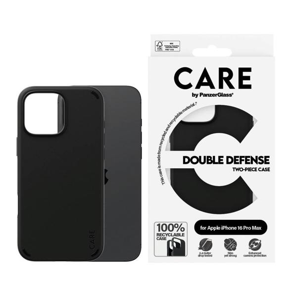 PanzerGlass Panzer Glass Care Double Defense Case for iPhone 16 Pro Max 6.9" Black - 1336