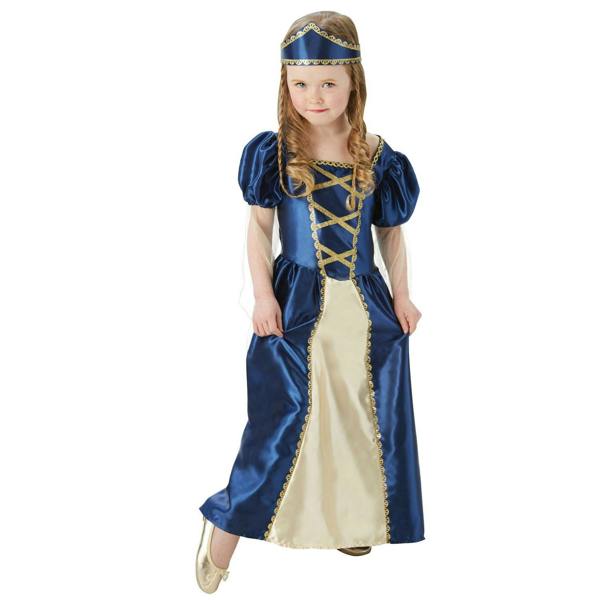 Bristol Novelty Childrens/Kids Renaissance Princess Costume - Blue/Gold - 