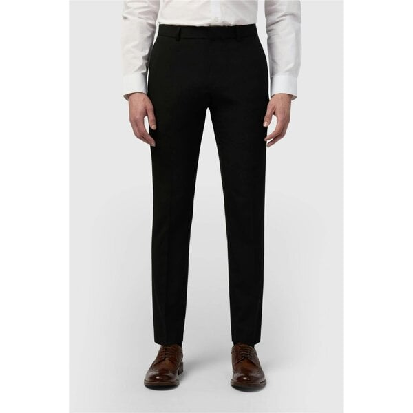 Limehaus Skinny Fit Black Stretch Trousers