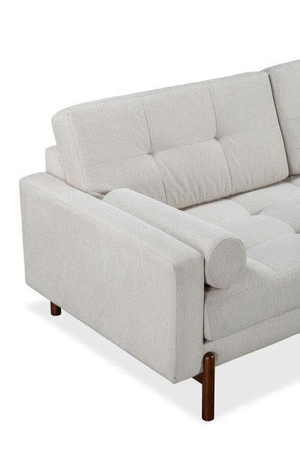 Wyld Haus Curitiba Natural Textured Upholstered 3 Seater Sofa Wooden Legs