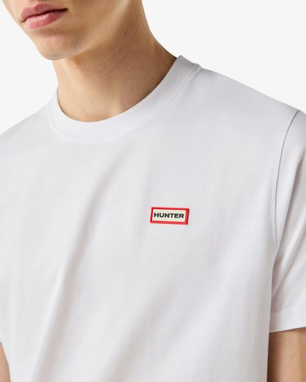 Hunter Red Label Essentials Mens Logo T-Shirt - Hunter White | CHO | Designer Mens Short Sleeve T-Shirts