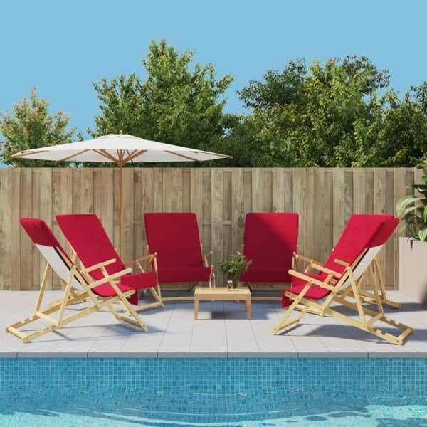 Berkfield Beach Towels 6 pcs Burgundy 60x135 cm Fabric 400 GSM