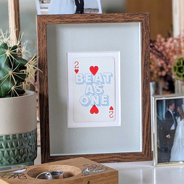 Hands & Hearts Two hearts beat as one playing card print