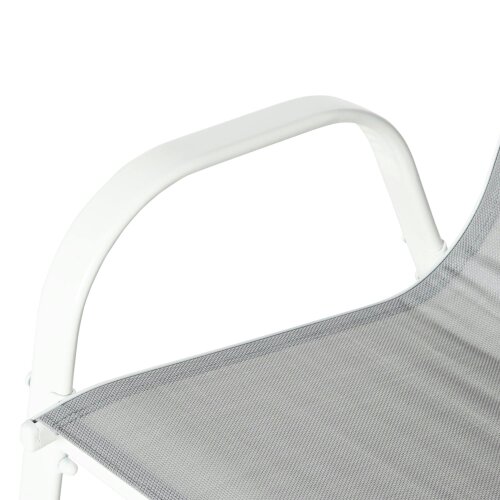 Wyld Haus Niseso 6 Seater with White Metal and Light Grey Mesh Outdoor Dining Set