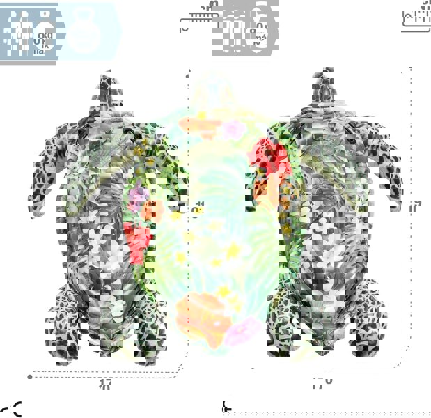 Inflatable Turtle Ride-On – Multicolored Pool Float with 2 Handles